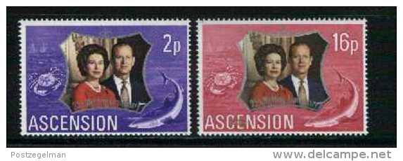 ASCENSION 1972 Mint Never Hinged Stamps Silver Wedding 164-165 #3059 - Royalties, Royals