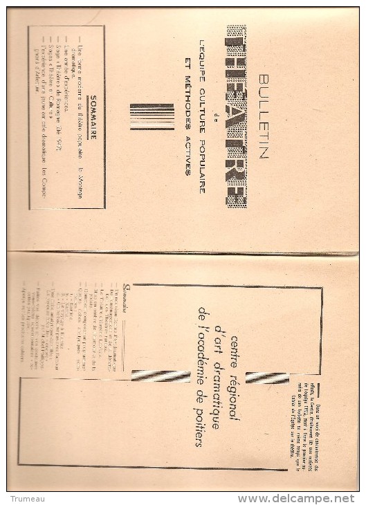 PEDAGOGIE DES LOISIRS EDUCATIFS LE THEATRE CAHIER NO 1 JUILLET 1948 ACADEMIE DE POITIERS - Fichas Didácticas