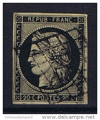 France Yv. Nr 3 Obl/used Grille - 1849-1850 Cérès