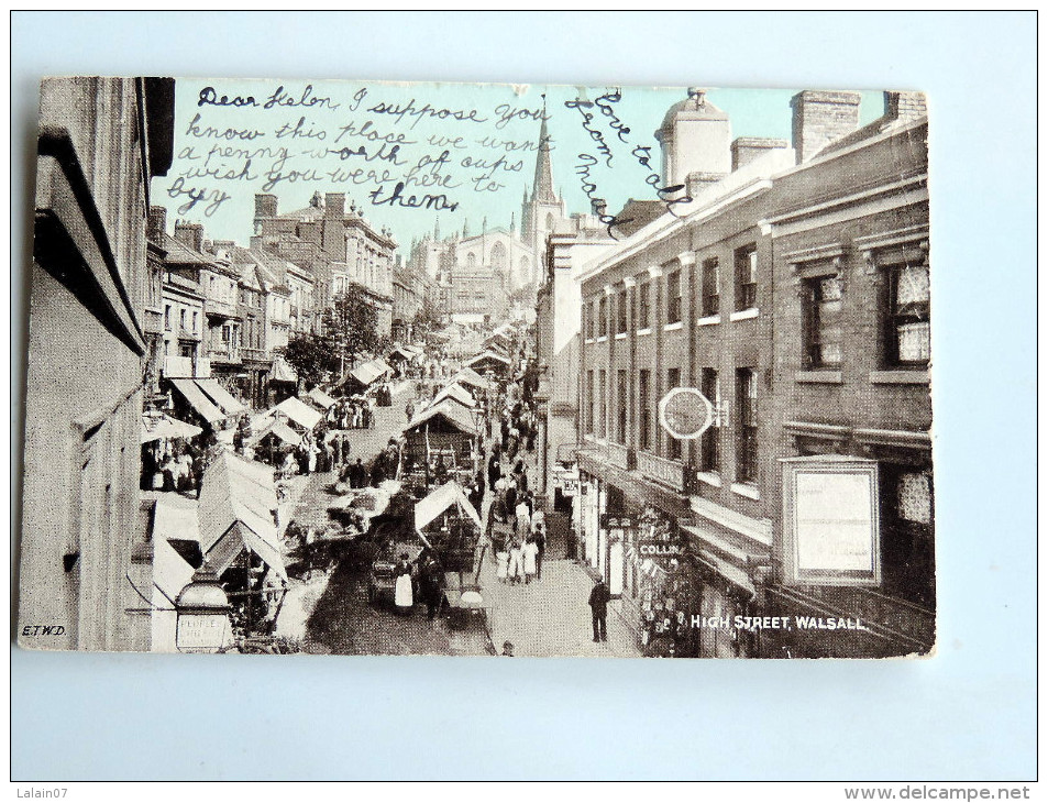 Carte Postale Ancienne : High Street , WALSALL , Stamp - Sonstige & Ohne Zuordnung