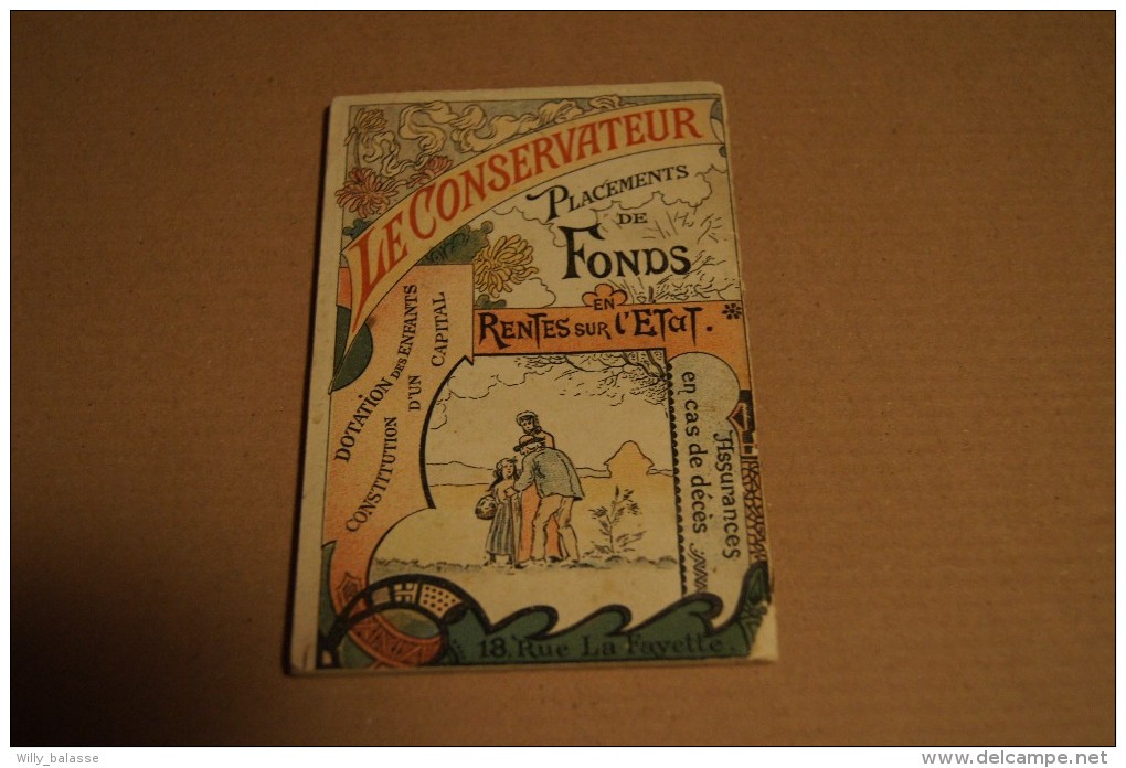 Calendrier agenda 1902 offert par le Conservateur - Cie d'assurances mutuelles sur la vie - Rue la Fayette 18 Paris