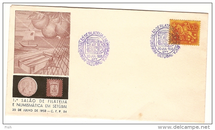 Portugal FDC & 1º Salão De Filatelia E Numismática Em Setúbal, 1958 (45) - Esposizioni Filateliche