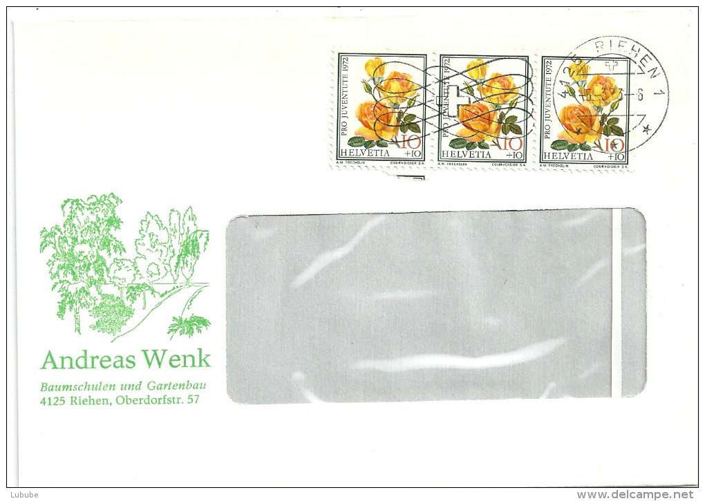 Motiv Brief  "Wenk, Baumschulen, Gartenbau, Riehen"                1973 - Lettres & Documents