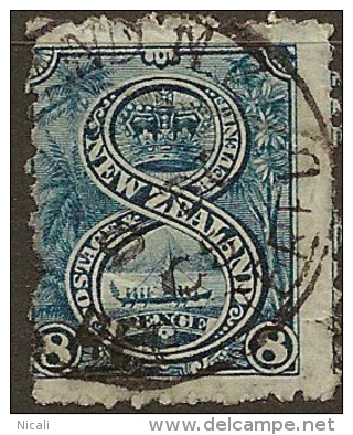 NZ 1898 8d War Canoe SG 313 U #AQ51 - Used Stamps