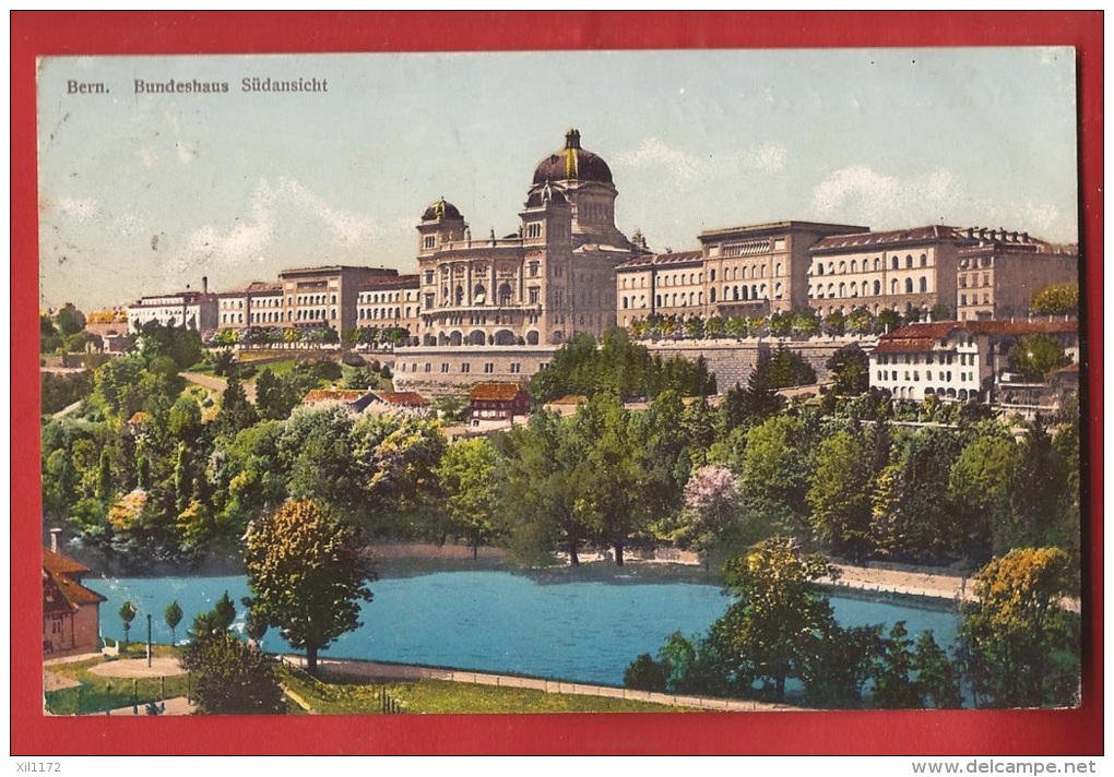 CBE-19  Bern Bundeshaus Südansicht.  Gelaufen In 1910 - Berne
