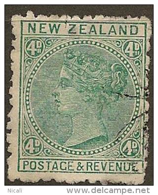 NZ 1882 4d Green QV P11 SG 241 U #AQ22 - Usados