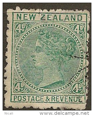 NZ 1882 4d Green QV P11 SG 241 U #AQ22 - Used Stamps