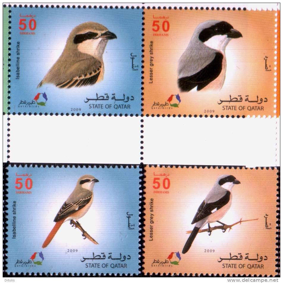QATAR / 2009 / BIRDS / VOGEL / 12 MNH STAMPS + MS / 9 SCANS .