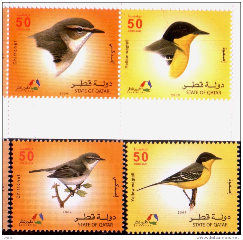 QATAR / 2009 / BIRDS / VOGEL / 12 MNH STAMPS + MS / 9 SCANS .