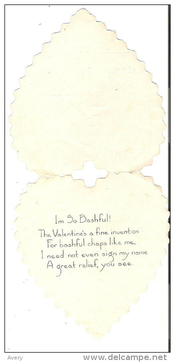 Valentine Card  4.3" X 4.3"  11.5 Cm X11.5 Cm One Hinge Is Broken   I'm So Bashful! The Valentine's A Fine ............. - Other & Unclassified