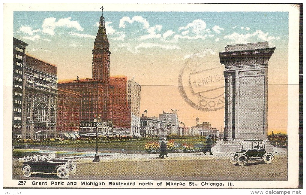 1920 USA  Vintage Original Old Postcard Grant Park And Michigan Boulevard - 1901-20