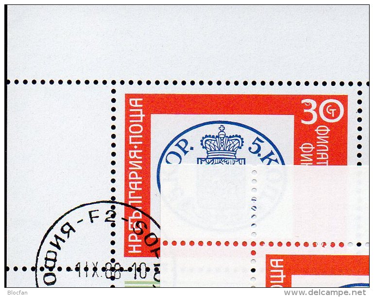 Helsinki Expo FINLANDIA 1988 Bulgarien 3664 6-KB A+C O 5€ Finnland #1 M/s Stamp On Stamp Philatelic Sheetlet Bf Bulgaria - Variétés Et Curiosités