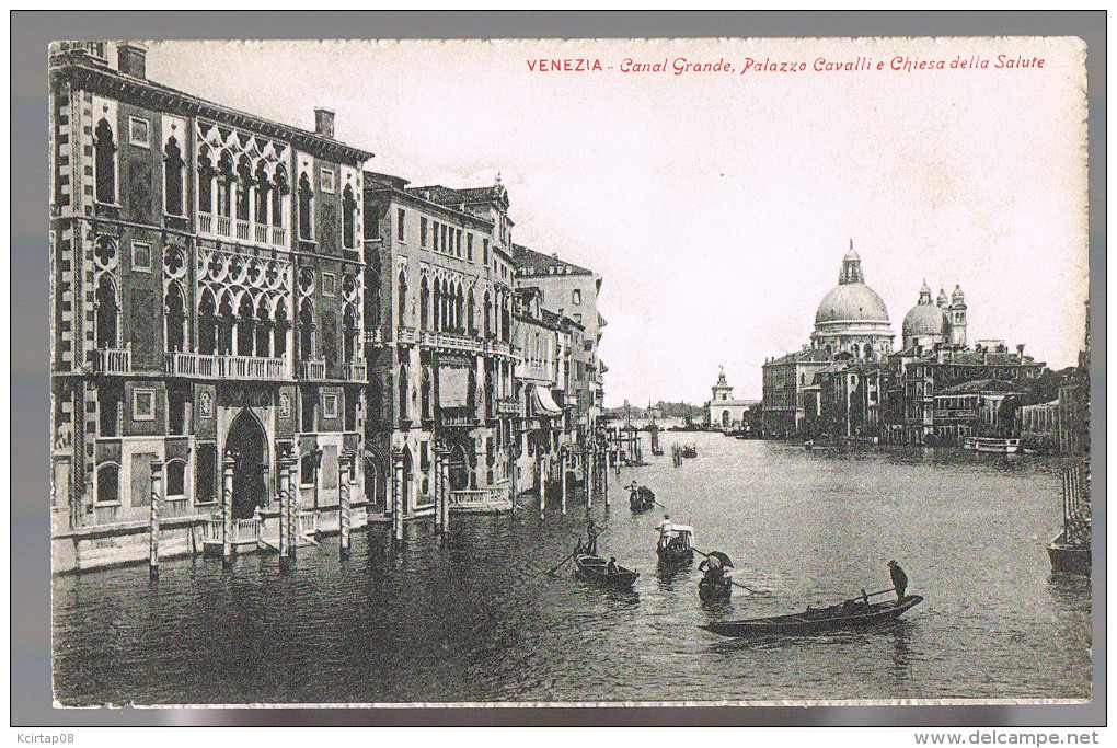 VENEZIA . Canal Grande  , Palazzo Cavalli E Chiesa Della Salute . - Venezia (Venice)