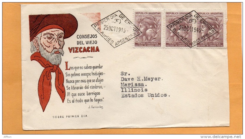 Argentina 1943 FDC - FDC