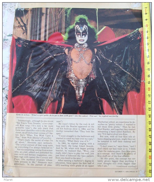 KISS-ROCK STAR,0NE PAGE FROM CIRCUS MAGAZINE - Plakate & Poster