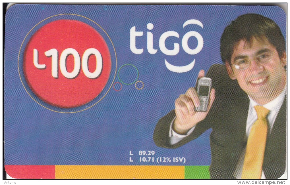 HONDURAS - Man, TIGO Prepaid Card L100, Exp.date 01/07, Used - Honduras