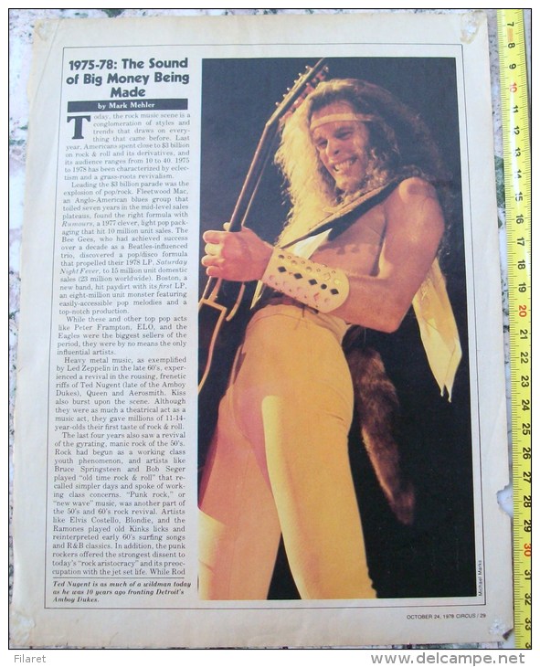 FREDDY MERCURY-QUEEN-,JIMMY PAGE?-ROCK STAR,0NE PAGE FROM CIRCUS MAGAZINE - Plakate & Poster