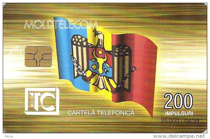 MOLDOVA 200 UNITS FLAG FRONT BUILDING BACK CHIP  EXP.04-99 USED  READ DESCRIPTION !!! - Moldavie