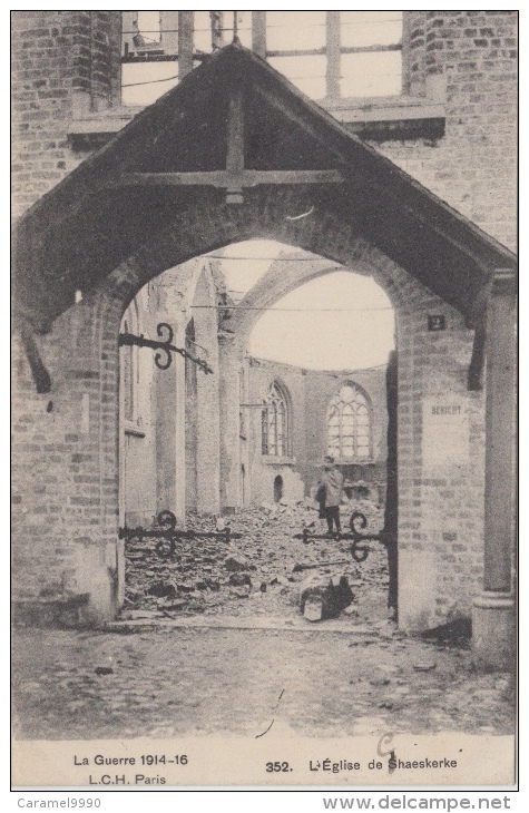 Snaaskerke     Ruines Van De Kerk     Guerre    1914- 1918 WO I         Scan 6378 - Gistel