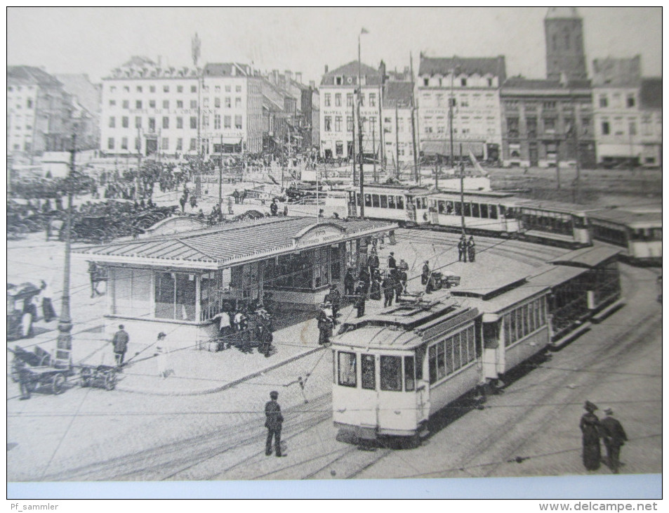 AK / Bildpostkarte Ostende La Place De La Station Straßenbahn Ca. 1910 (?) Verlag Ern. Thill, Bruxelles Ungelaufen! - Oostende