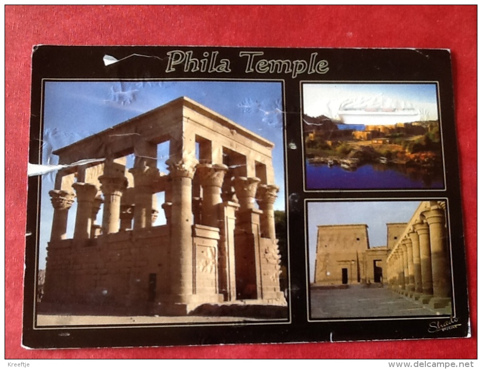Egypt Phila Temple 15,7 X 11 Cm GRAND FORMAT. Carte Abimée. Damaged Card - Luxor