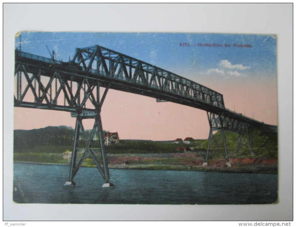 AK / Bildpostkarte Kiel - Hochbrücke Bei Holtenau 1916 Marine Seepost 1. Weltkrieg / Feldpost Verlag W.B.L.H. Nr. 9014 - Kiel