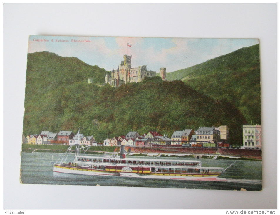 AK / Bildpostkarte Capellen & Schloss Stolzenfels Rhein Mit Raddampfer Lohengrim Ungelaufen Verlag Gerhard Blümlein - Koblenz