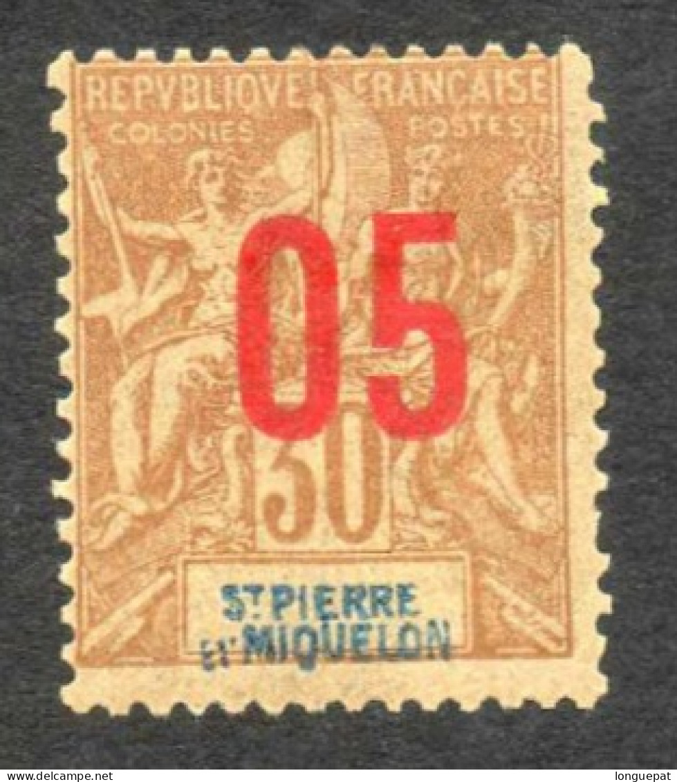 St Ierre Et MIQUELON : Type Allégories  Surchargé "ST -PIERRE Et MIQUELON" En Bleu Dans Le Cartouche + Nouvelle Valeur - Unused Stamps