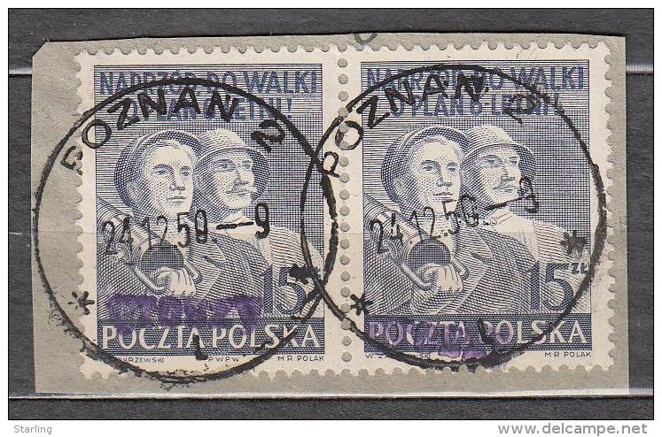 Poland 1950 Mi# 665 Overprint 'groszy' Poznan  2.25 - Gebraucht