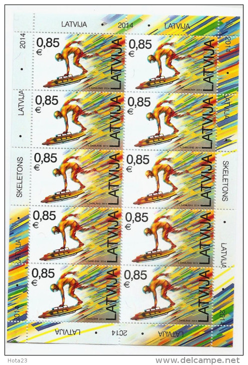 Latvia  - Sochi 2014 OLIMPIC  GAMES In Russia - Skeletons STAMP MNH  Mini Sheet - Winter 2014: Sochi