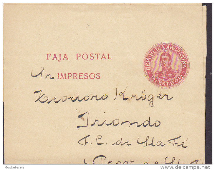 Argentina Postal Stationery Ganzsache Entier ½ Centavo Wrapper Streifband Bande Journal Faja Postal Impresos (2 Scans) - Enteros Postales