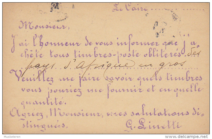 Egypt Egypte Postal Stationery Ganzsache Entier 2 Milliemes Sphinx Private Print CAIRE 1910 To France (2 Scans) - 1866-1914 Khedivato De Egipto