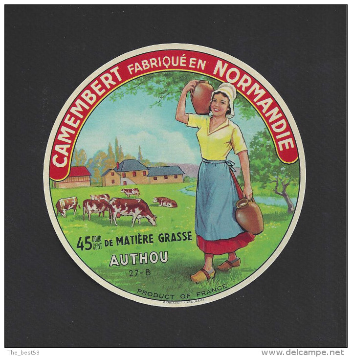 Etiquette De Fromage Camembert -  Authou     (27 B ) - Cheese