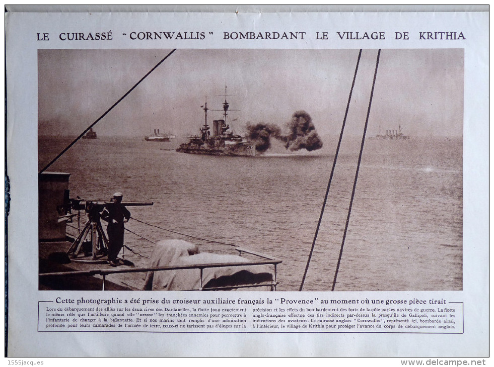 LE MIROIR N° 78 / 23-05-1915 ALBERT 1er DARDANELLES CUIRASSÉ GABRIELE D´ANNUNZIO LUSITANIA GARIBALDI VAUQUOIS ZOUAVE - Oorlog 1914-18