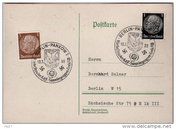 Allemagne Carte  Correspondance  1939  Berlin Pankow 1 - Briefe U. Dokumente