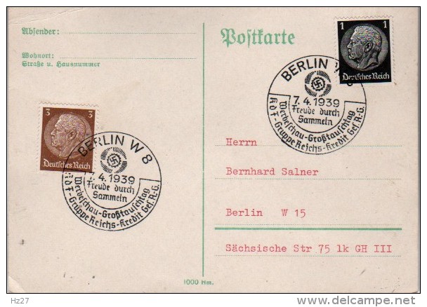 Allemagne Carte  Correspondance  1939  Berlin  W 8 - Briefe U. Dokumente