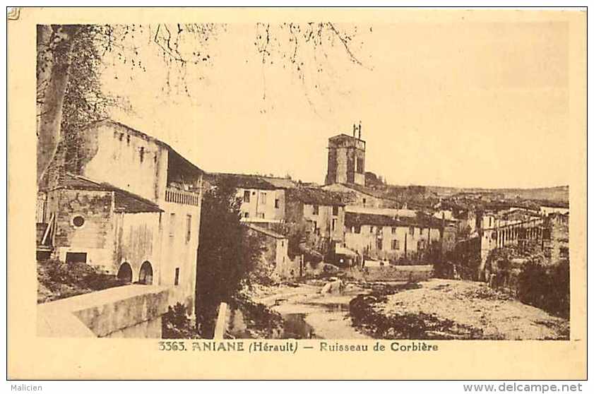 Hérault -ref K994- Aniane -ruisseau De Corbiere - Ets Riviere Bureau A Pons  - Carte Bon état - - Aniane