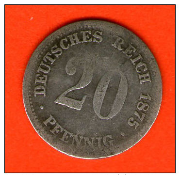 ** 20 Pfennig 1875 F **  KM 5 - Plata / Silver / Silber  - ALEMANIA / DEUTSCHLAND / GERMANY - 20 Pfennig