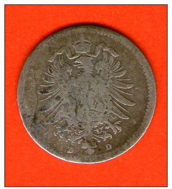 ** 20 Pfennig 1875 D **  KM 5 - Plata / Silver / Silber  - ALEMANIA / DEUTSCHLAND / GERMANY - 20 Pfennig