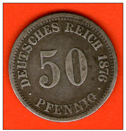 ** 50 Pfennig 1876 A **  KM 6 - Plata / Silver / Silber  - ALEMANIA / DEUTSCHLAND / GERMANY - 50 Pfennig