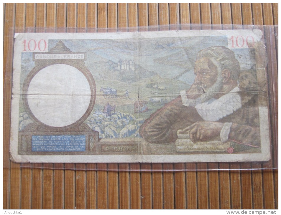 100 Francs Sully 100 Billet La Banque De France : G.X.19/12/1940  G.X - 100 F 1939-1942 ''Sully''