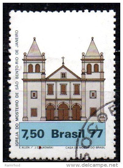 BRAZIL 1977 Regional Architecture, Churches - 7cr.50 - St. Bento Monastery Church, Rio De Janeiro  FU - Oblitérés