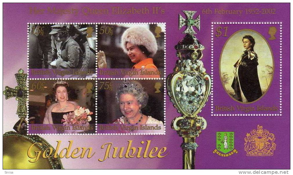 British Virgin Islands / S/S / Queen Elizabeth II`s / Golden Jubilee - British Virgin Islands