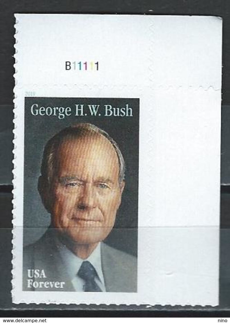 USA. Scott # 5393 MNH With Pl #. President G.H.Bush. 2019 - Unused Stamps