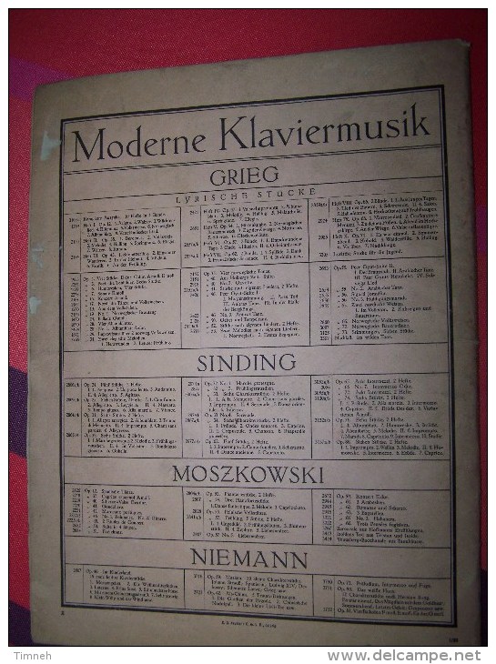 Livret EDITIONS PETERS N°2420 EDVARD GRIEG Erste Peer Gynt = Suite 1 OPUS 46 Für Pianoforte solo Klavier zu 2 HÄNDEN