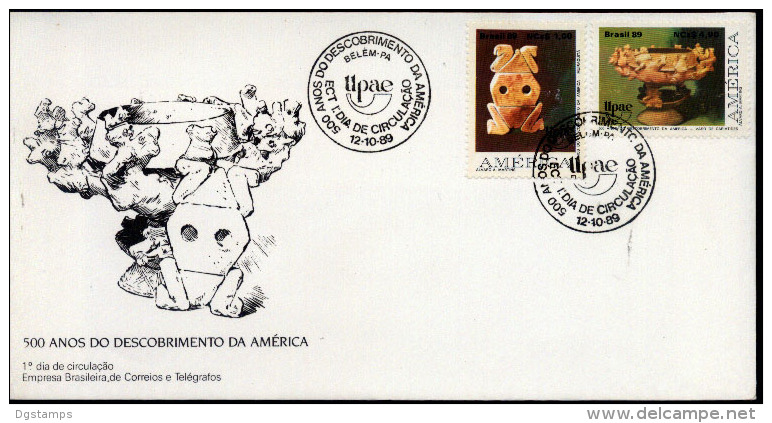 Brasil 1989 YT1935-36 FDC Upaep 500 Años Del Descubrimiento. Arqueologia Precolombina. - FDC