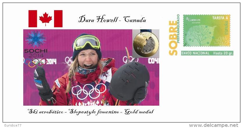 Spain 2014 - XXII Olimpics Winter Games Sochi 2014 Special Prepaid Cover - Dara Howell - Winter 2014: Sochi