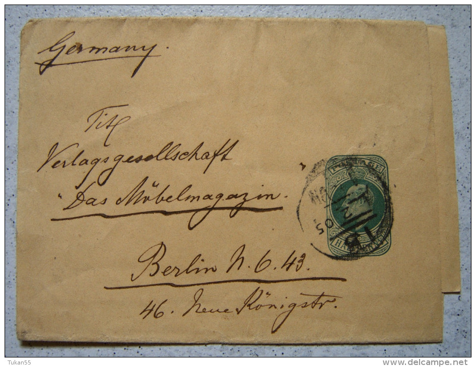 Großbritannien - Ganzsache / Postbrief 1905 Nach Berlin                   (010) - Covers & Documents