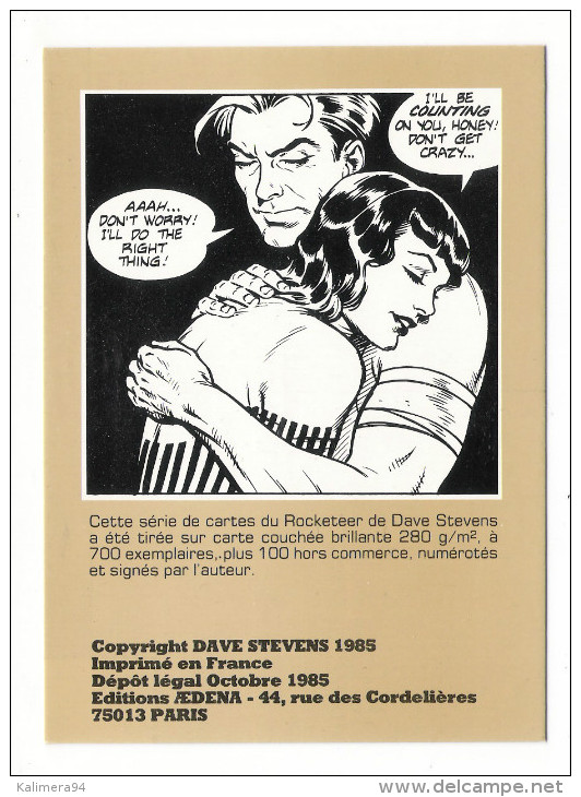 THE  ROCKETEER  RESPONDS , By  DAVE  STEVENS  ( 1985 ) /  CPM  BANDE  DESSINEE  /  Edit.  AEDENA  ( Tirage 700 Ex. ) - Fumetti