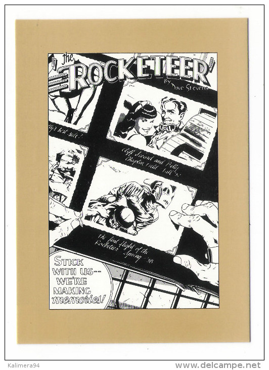THE  ROCKETEER  RESPONDS , By  DAVE  STEVENS  ( 1985 ) /  CPM  BANDE  DESSINEE  /  Edit.  AEDENA  ( Tirage 700 Ex. ) - Comics